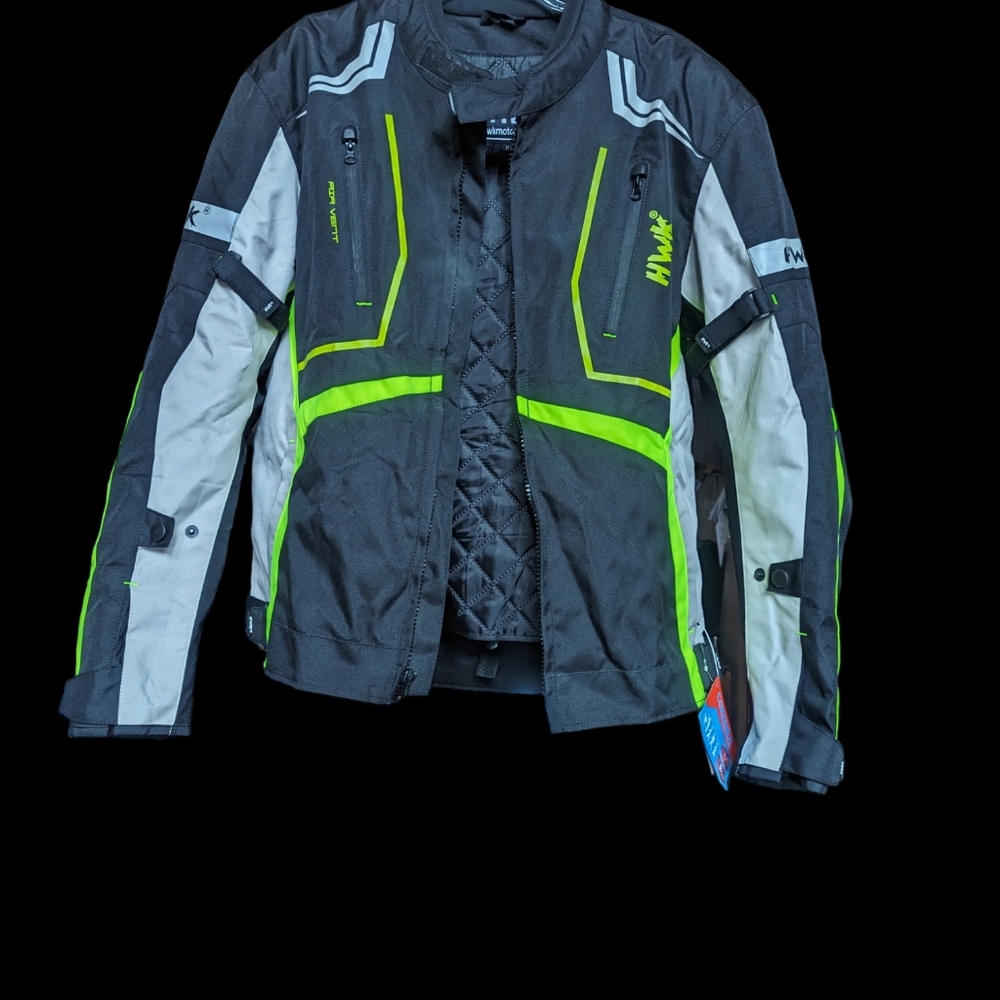 HWK MOTORCYCLE JACKET MEN'S SIZE LARGE WITH HARD PANELS
